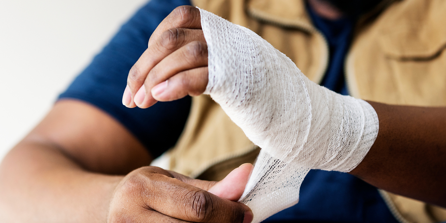 Image of someone's arm in a cast