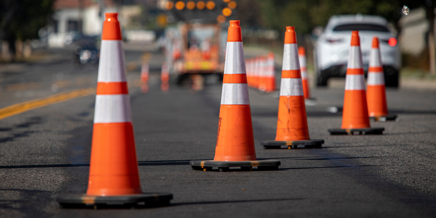 Image of orange traffic cones